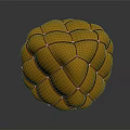 Modern Orange Spherical Sofa Stool With Grid Pattern Design And Smooth Surface