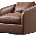 Leather Single Sofa Leather Sofa 3d model