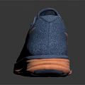 Nike Blue Running Shoes With Knitted Upper Orange Logo And Orange Sole