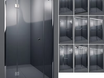 Modern Shower Enclosure With Sleek Glass Door And Various Styles 3d model