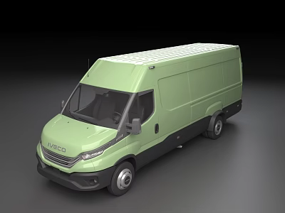 Light Green IVECO Commercial Van With Functional Cargo Transportation Design 3d model