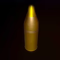 Golden Metal Bullet With Conical Tip On Dark Background 3d model