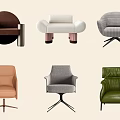 Single-person Sofa Combination Casual Sofa Single-person Sofa Combination Armrest Sofa Armrest-free Sofa Cloth Sofa Leather Sofa 3d model