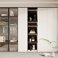 Simple Bookcase High Cabinet Wood Bookcase 3d model