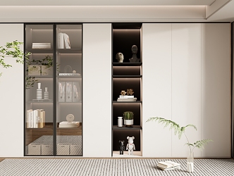 Simple Bookcase High Cabinet Wood Bookcase 3d model