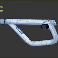 White Toy Gun Design With Pink Ball On Front And Ergonomic Handle Grip