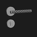 Modern Metal Door Lock With Textured Handle Circular Plate And Keyhole
