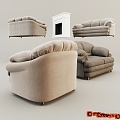 Vintage Other Sofa Armchair Relaxation Fireplace kratki 3d model