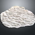White Textured Decorative Object With Irregular Shape And Wave Pattern On Dark Background 3d model
