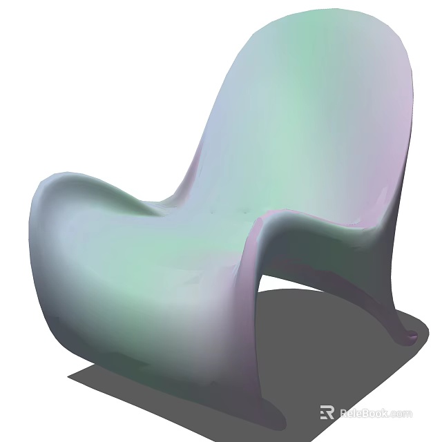 Modern Lounge Chair Design With Sleek Curved Lines And Gradient Color Finish 3d model 