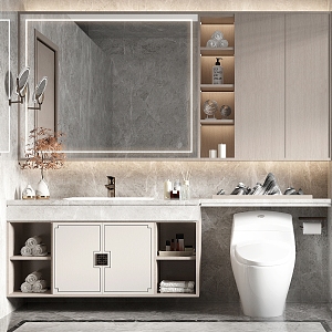 New Chinese Bathroom Cabinet 3d model