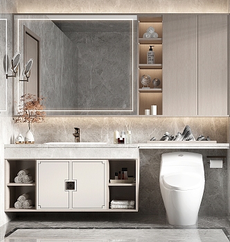 New Chinese Bathroom Cabinet 3d model