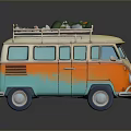 minibus minivan driverless bus school bus van box car 3d model