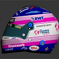 Professional Racing Helmet Design With CITI UNICREDIT BANK MAPFRE Logos And Blue Pink Accents