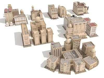 European Style Architecture Featuring Domes Arches Classical Design And Multi Story Structures 3d model
