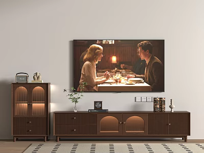 French Middle Antique TV Cabinet 3d model