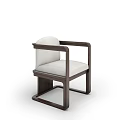 Modern Wooden Frame Armchair With Light Upholstered Seat And Sleek Design