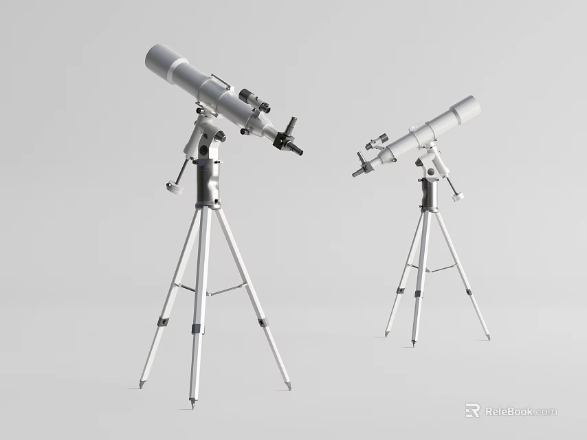 High Quality Dual Telescopes With Stable Tripod Stands Commercial Equipment 3d model 