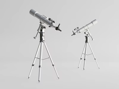 High Quality Dual Telescopes With Stable Tripod Stands Commercial Equipment 3d model