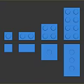 Practical Blue Building Blocks As Household Supplies With Various Sizes And Shapes