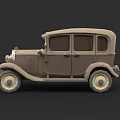 Vintage Classic Car With Brown Beige Exterior Four Door Retro Design