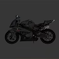 Modern Dark Colored Motorcycle With Sleek Sporty Body And Black Tires