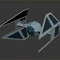 Futuristic Spacecraft With Geometric Wings And Blue Core Module Design