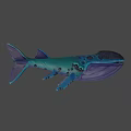 Game Movie Fantasy Character Blue Body Purple Belly With Black Spots And Big Eyes