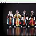 2D Peking Opera Characters Sheng Dan Jing Mo Chou Wu Sheng Drama Characters Local Drama 3d model