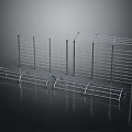 Modern Metal Fence Structures With Straight And Curved Grid Panel Designs