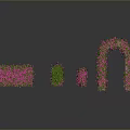 Modern Scene Featuring Flower Arranged Letters With Pink Green Petals On Reflective Surface