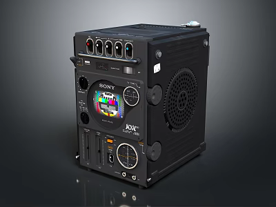 Sony Professional Electronic Device With LCD Screen Interface Ports And Control Knobs 3d model