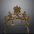 Elegant Golden Crown As Daily Life Ornament With Intricate Patterns And Decorative Design