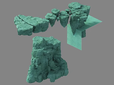 Natural Stone Wood Rock Structures 3D Model With Textured Surfaces And Details 3d model