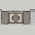 Traditional Chinese Scenic Wall Design With Intricate Circular Carving And Stone Lattice Panels