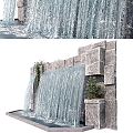 Modern Waterfall Waterfall Landscape 3d model