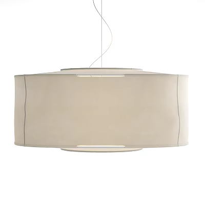 Modern Beige Fabric Shade Pendant Light With Soft Lighting And Elegant Design 3d model