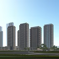 Modern High Rise Residential Buildings Featuring Surrounding Greenery And Trees
