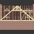 Detached House With Red Brick Construction And Wooden Roof Frame Featuring Chimneys