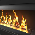 Modern Fireplace Interior Design With Bright Dancing Flames And Sleek Metal Finish