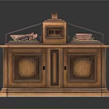 Wooden Display Cabinet With Glass Cover For Daily Living Supplies Storage
