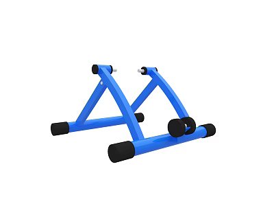 Blue Parallel Bars Fitness Equipment With Black Padded Handles And Sturdy Base 3d model