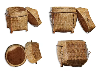 Wicker Basket Rattan Storage Basket Dirty Clothes Basket Rattan Basket Bamboo Basket Storage Basket Storage Basket Woven Basket 3d model