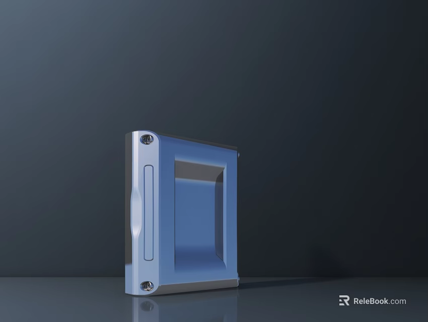 Durable Public Facility Metal Structure With Blue Panel And Mounting Holes 3d model