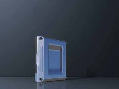 Durable Public Facility Metal Structure With Blue Panel And Mounting Holes 3d model