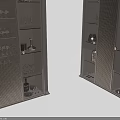 Modern Wine Cabinet With Glass Door And LED Lighting Showcasing Wine Bottles And Glasses