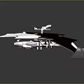 Two Futuristic Batwing Aircraft With Shark Logo Black White Sharp Design 3d model