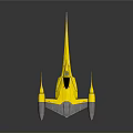 Advanced Yellow Cosmic Spaceship Featuring Streamlined Aerodynamic Design For Exploration