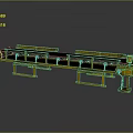 Industrial Conveyor Belt System With Yellow Support Legs And Moving Belt