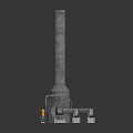 Industrial Machinery Components With Tall Vertical Cylindrical Pipe Horizontal Tank And Connecting Control Valves